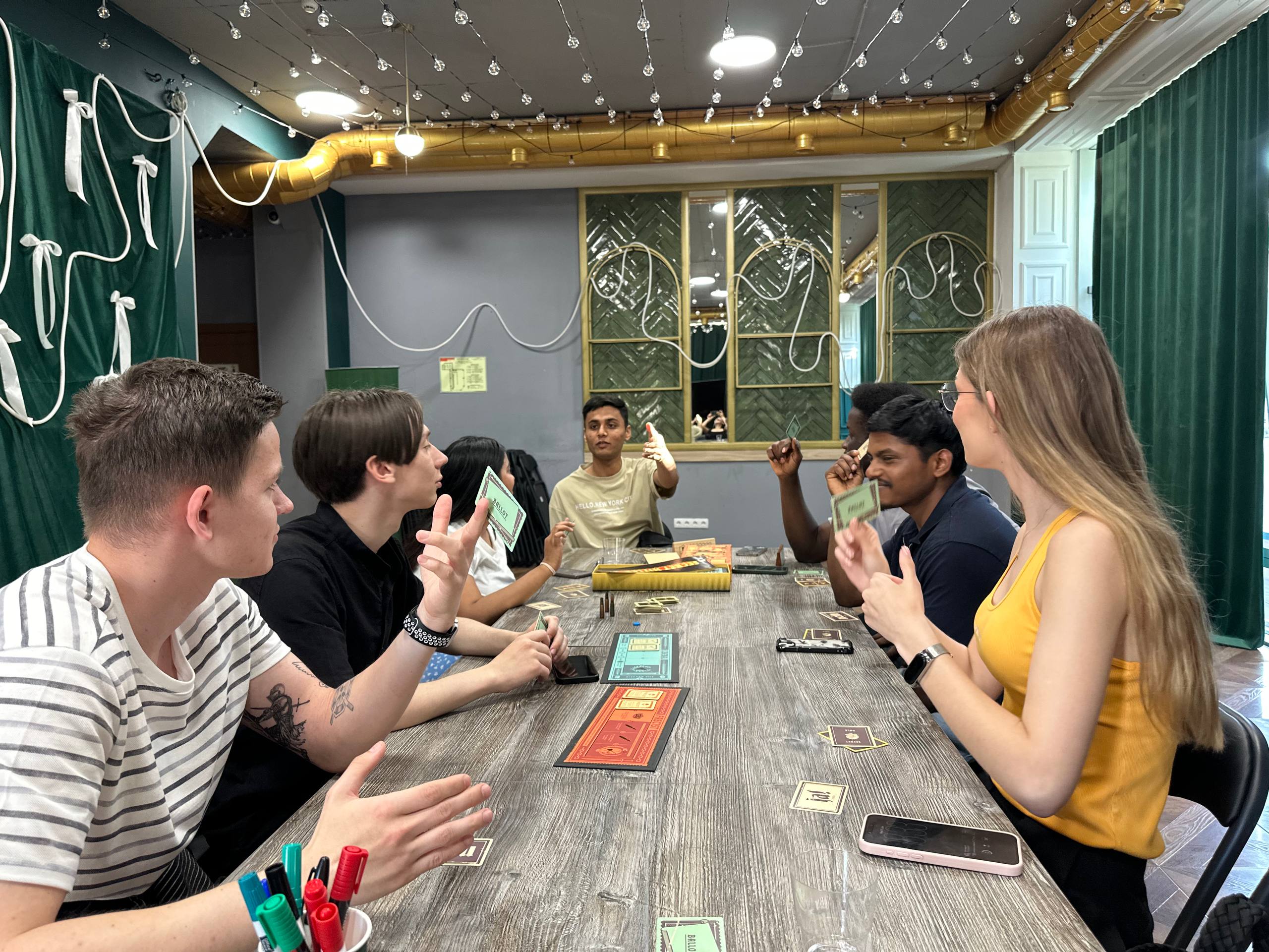 Friends playing and laughing at IFC